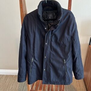 Guess, men’s coat, navy blue, size large